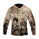 Vintage One Piece Luffy Zoro Trafalgar Law Beige Hoodie