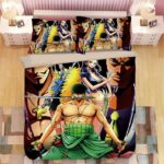 Zoro Brook Nico Robin Vs Dracule Mihawk Kuzan Vibrant Bed Set