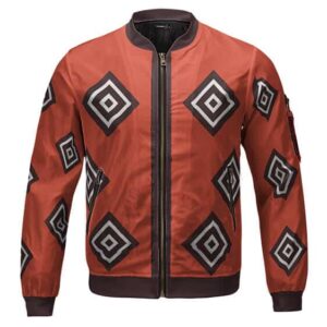 Jinbe-Inspired Geometric Pattern Children's Bomber Jacket