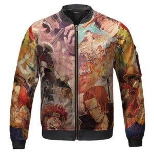 Kids Vibrant One Piece Pirate Characters Bomber Jacket