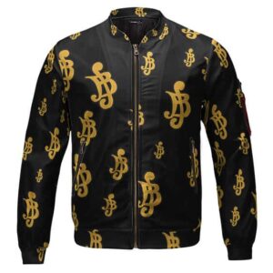 One Piece Currency Pattern Black and Gold Kids Jacket