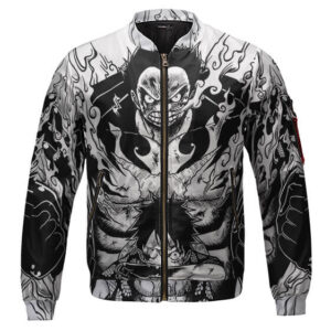 One Piece Luffy 4th Gear Manga Art Kids Bomber Jacket