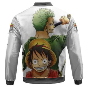 One Piece Luffy & Zoro White Children's Bomber Jacket