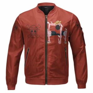 One Piece Red Luffy Gear Second Kids Bomber Jacket