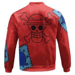 Red Luffy Wano Arc Kimono Style Kids Bomber Jacket