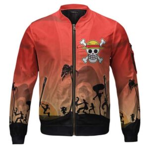 Straw Hat Pirates Silhouette Design Red Kids Jacket