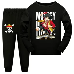 Black Monkey D. Luffy One Piece Children's Pajama Set