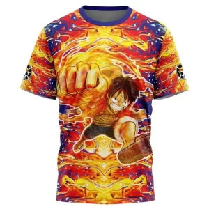 Dynamic Flame Design Gear Luffy Children's T-Shirt