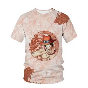 Elegant Portgas D. Ace Dragon Pattern Children's T-shirt