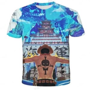 Epic Marineford Ace Tribute One Piece Blue Boys' T-shirt