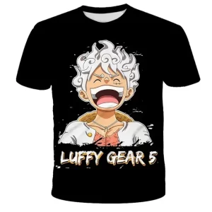 Laughing Gear 5 Form Monkey D. Luffy Black T-shirt for Boys