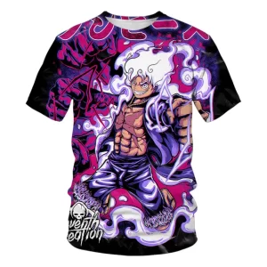 One Piece Gear 5 Luffy Purple Energy T-Shirt for Children