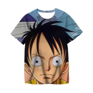 One Piece Intense Luffy Close-Up Blue Children's T-shirt