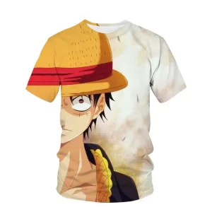 One Piece Straw Hat Luffy Determined Gaze T-shirt for Kids