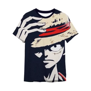 One Piece Straw Hat Pirate Luffy Silhouette T-shirt for Kids