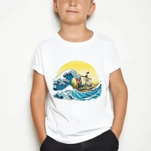 One Piece Thousand Sunny Ocean Wave T-shirt for Children