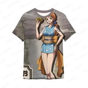 One Piece Wano Country Arc Nami Outfit T-shirt for Boys