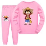 Pink Luffy One Piece Anime Pajama Set for Kids