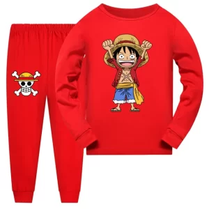 Red Luffy One Piece Anime Children's Pajama Set