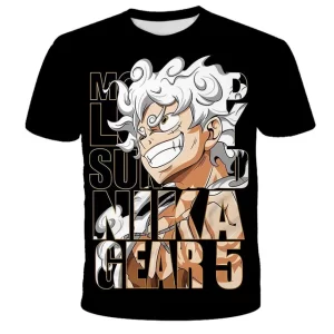 Sun God Nika Gear 5 Luffy T-Shirt for Boys