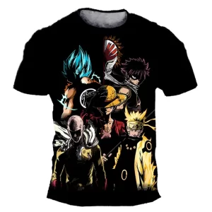 Ultimate Luffy Anime Heroes Collage T-shirt for Children