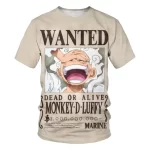 Wanted Poster Monkey D. Luffy Beige T-Shirt for Kids