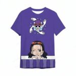 Cute Chibi Nico Robin Logo One Piece Purple T-shirt for Boys