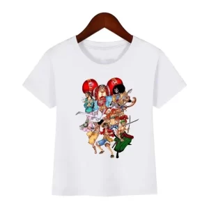 One Piece Straw Hat Crew Full Cast Artwork T-shirt for Kids