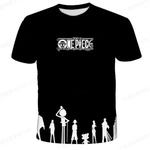 One Piece Straw Hat Pirates Crew Silhouette T-shirt for Kids