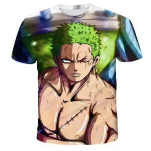 Pirate Hunter Roronoa Zoro Fierce Gaze T-shirt for Children