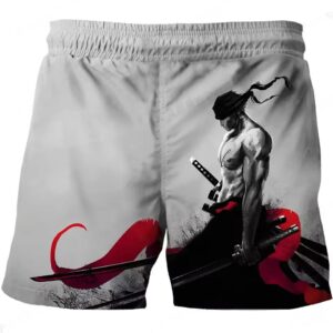 Badass Roronoa Zoro Samurai Spirit Gray Boys' Shorts