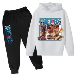 Blood Brothers Sabo Luffy Ace White Black Children's Hoodie Set