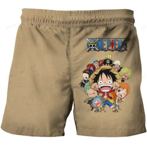 Cute Chibi Straw Hat Crew One Piece Shorts for Children