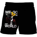 Dope One Piece Luffy New World Quote Black Children's Shorts
