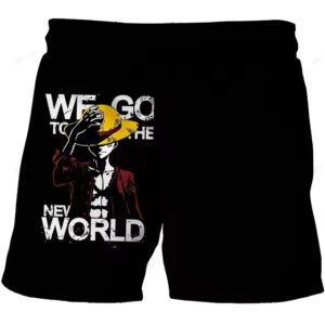 Dope One Piece Luffy New World Quote Black Children's Shorts