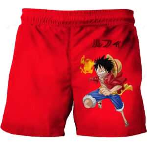 Enraged Luffy Fire Power Fist One Piece Shorts for Boys