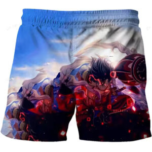 Gear Fourth Bounce Man Luffy Battle Aura Shorts for Kids