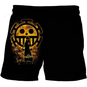 Heart Pirates Trafalgar Law Emblem Black Shorts for Boys