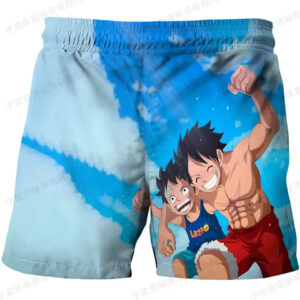 Lively Young and Adult Luffy Sky Blue Shorts for Children