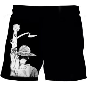 Luffy Alabasta Arc Farewell Art Black Shorts for Children