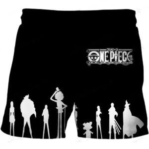 Minimalist One Piece Straw Hats Silhouette Black Kids Shorts