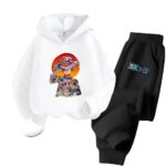 Monkey D. Luffy Events Art White Black Hoodie Set for Kids