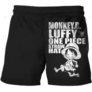 Monkey D. Luffy Straw Hat Pirate Black Boys' Shorts