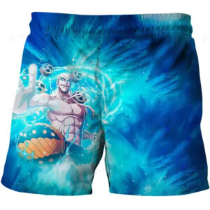 One Piece Anime Eneru Lightning God Blue Kids Shorts