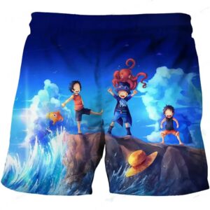 One Piece Luffy Ace Sabo Childhood Adventure Shorts for Boys