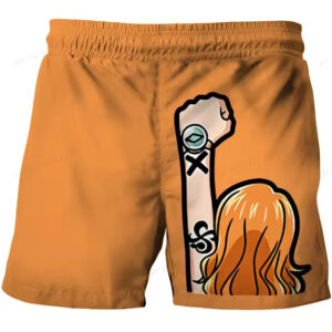 One Piece Nami Alabasta Tribute Orange Shorts for Children