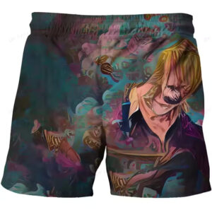 One Piece Sanji Abstract Art Dark Floral Shorts for Boys