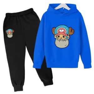 One Piece Tony Chopper Inside Bag Blue Black Boys' Hoodie Set