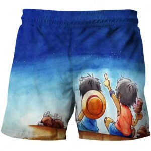 One Piece Young Luffy & Ace Starry Night Shorts for Children