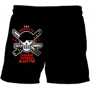 Roronoa Zoro Swordsman Jolly Roger Icon Black Boys' Shorts